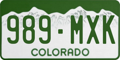 CO license plate 989MXK