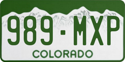 CO license plate 989MXP
