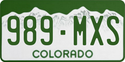 CO license plate 989MXS