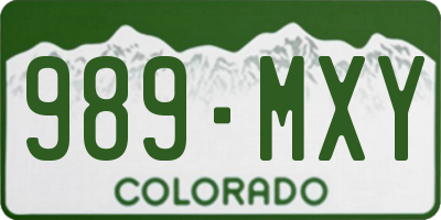 CO license plate 989MXY