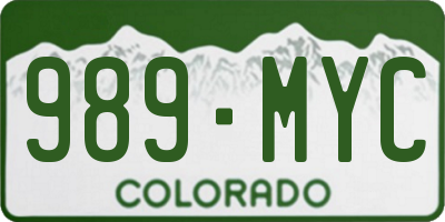 CO license plate 989MYC