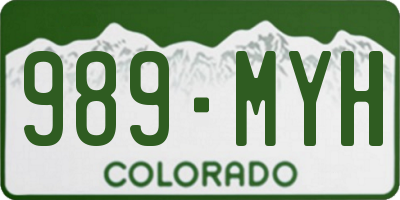 CO license plate 989MYH