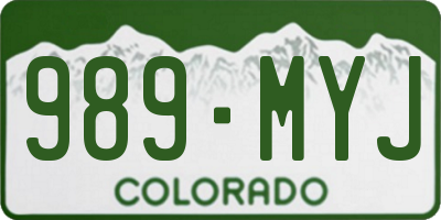 CO license plate 989MYJ
