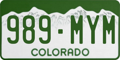 CO license plate 989MYM