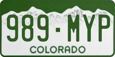 CO license plate 989MYP
