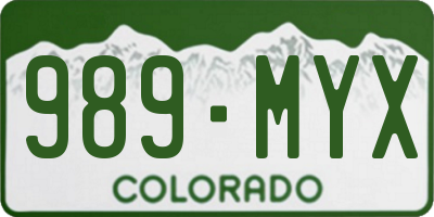 CO license plate 989MYX