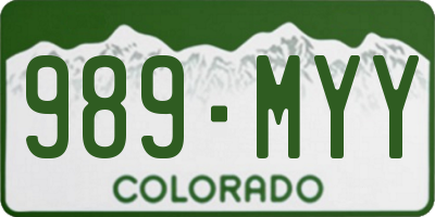 CO license plate 989MYY
