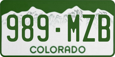 CO license plate 989MZB
