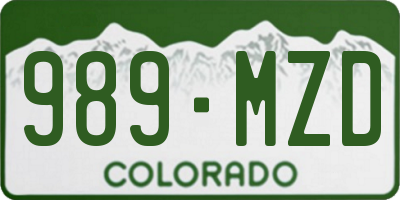 CO license plate 989MZD