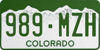 CO license plate 989MZH