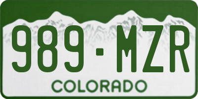 CO license plate 989MZR