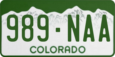 CO license plate 989NAA
