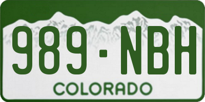 CO license plate 989NBH