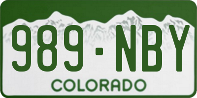 CO license plate 989NBY