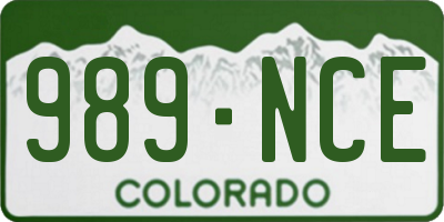 CO license plate 989NCE