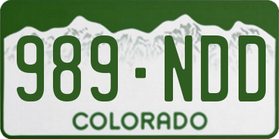 CO license plate 989NDD