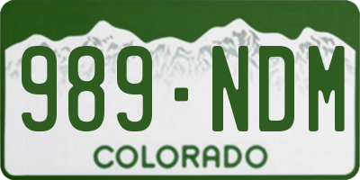 CO license plate 989NDM