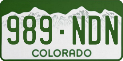 CO license plate 989NDN