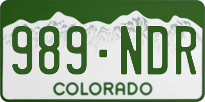 CO license plate 989NDR