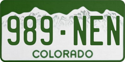CO license plate 989NEN