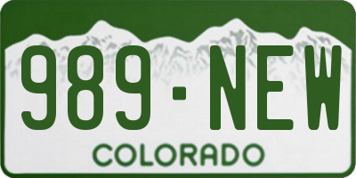 CO license plate 989NEW