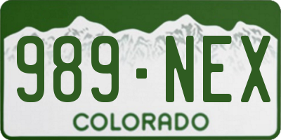 CO license plate 989NEX