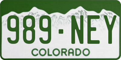 CO license plate 989NEY