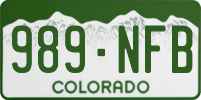 CO license plate 989NFB