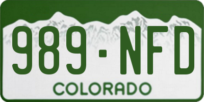 CO license plate 989NFD