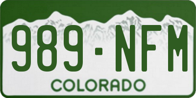 CO license plate 989NFM