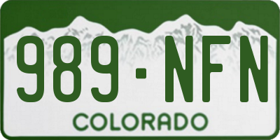 CO license plate 989NFN