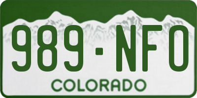 CO license plate 989NFO