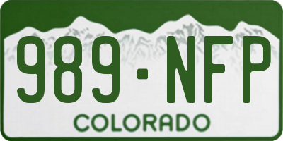 CO license plate 989NFP