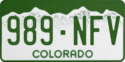CO license plate 989NFV
