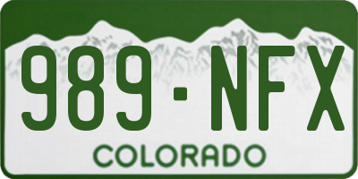CO license plate 989NFX