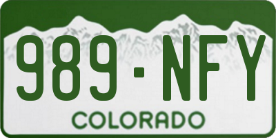 CO license plate 989NFY