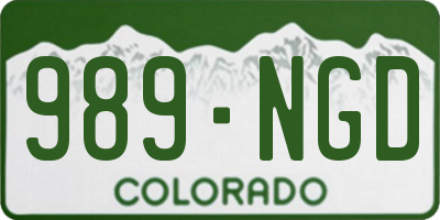 CO license plate 989NGD