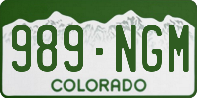 CO license plate 989NGM