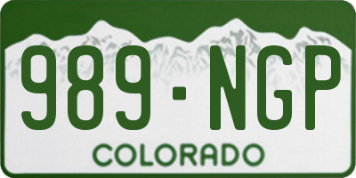 CO license plate 989NGP