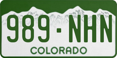 CO license plate 989NHN
