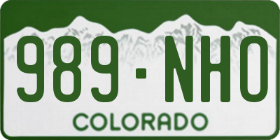 CO license plate 989NHO