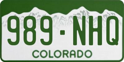 CO license plate 989NHQ