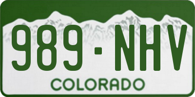 CO license plate 989NHV