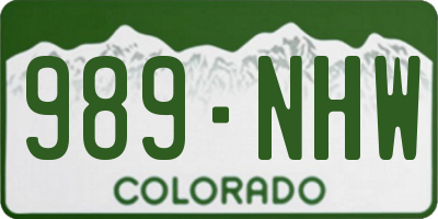 CO license plate 989NHW
