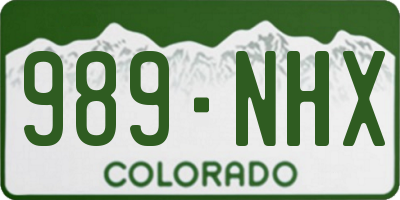 CO license plate 989NHX