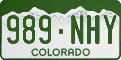 CO license plate 989NHY