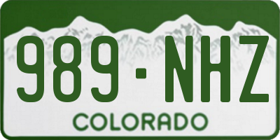 CO license plate 989NHZ