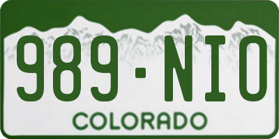 CO license plate 989NIO