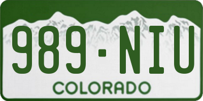 CO license plate 989NIU