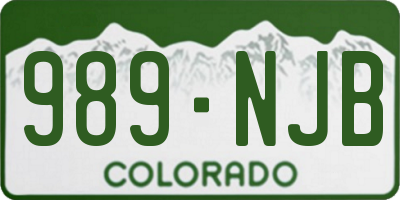 CO license plate 989NJB